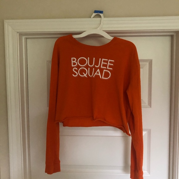 Orange Long Sleeved Crop Top - Picture 3 of 3